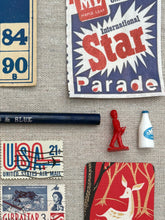 Red & Blue - Found objects vintage collection.