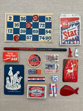 Red & Blue - Found objects vintage collection.