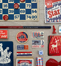 Red & Blue - Found objects vintage collection.