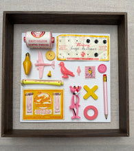 Pink & Yellow - Found objects vintage collection.